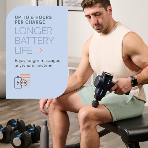 LifePro Sonic Massage Gun Percussion Muscle Massager, 8 Heads & 5 Speeds - color: Blue, size: Standard