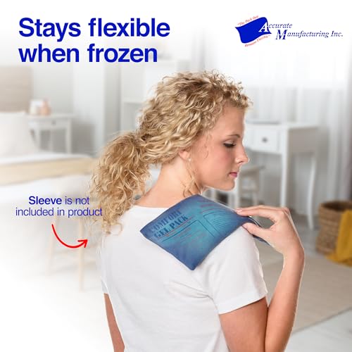 Flexible Reusable Gel Pack 6"x10" - Flexible Gel Packs for Neck, Wrist, Arm, Back and Shoulder Pain Relief - Versatile Hot or Cold Gel Packs for Injuries, Sore Muscles or Toothache Pain Relief, Blue