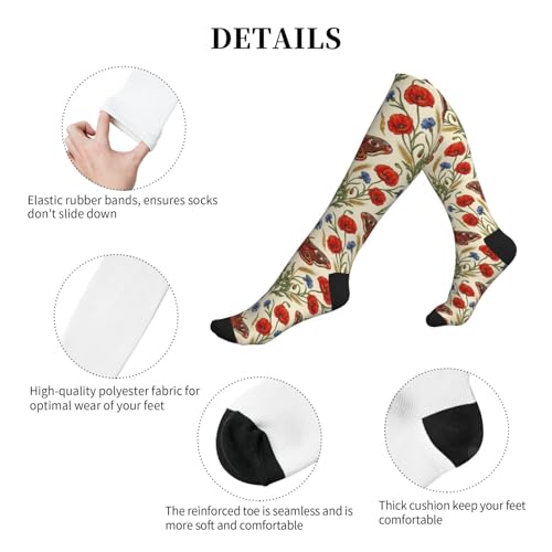 Witchy Moth Compression Socks For Women Men - color: Floral Moth