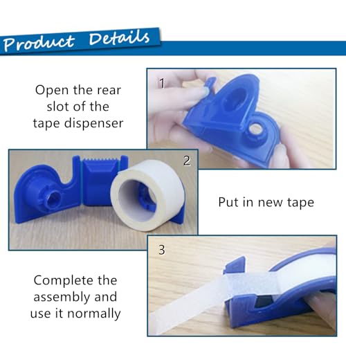 Mini Tape Cutter Portable Tape Dispenser, Blue, 6 PCS