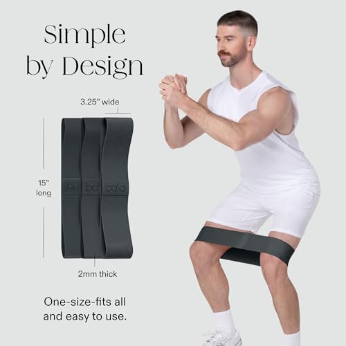 Bala Bands Resistance Bands, Non-Slip Fabric Exercise Bands - color: CHARCOAL
