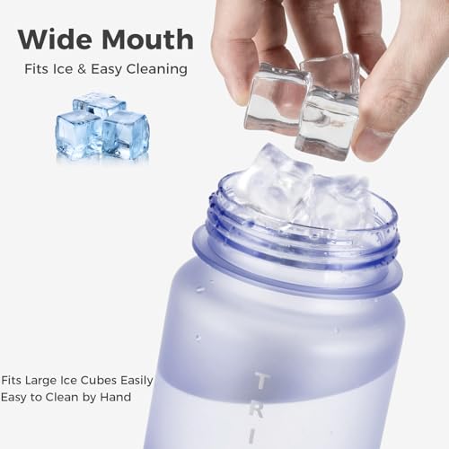 32oz Clear Tritan Water Bottle with Chug Lid - color: Lavender