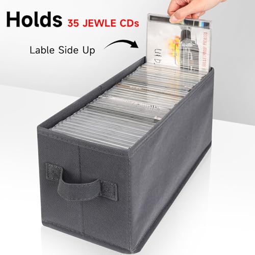 NUSWOR Upgrades CD Storage Box - 3Pack CD Cases Storage Solution - Grey - size: CD-3PACK