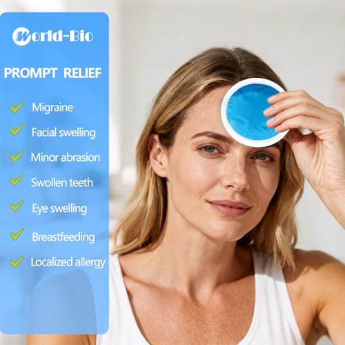 Soft Ice Pack/Small Ice Packs for Injuries Reusable, Small Round Gel Hot & Cold Compress (12 Pack) for Pain Relief, Toothache, Surgery Recovery - Soothing Gel with Sleeve - Blue - size: 12 Count (Pack of 1)
