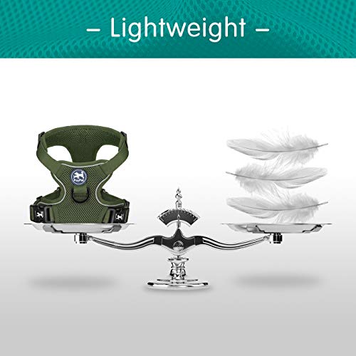 PoyPet Mesh Dog Harness, Reflective Breathable Puppy Vest for Small Dogs - color: Military Green, size: XS