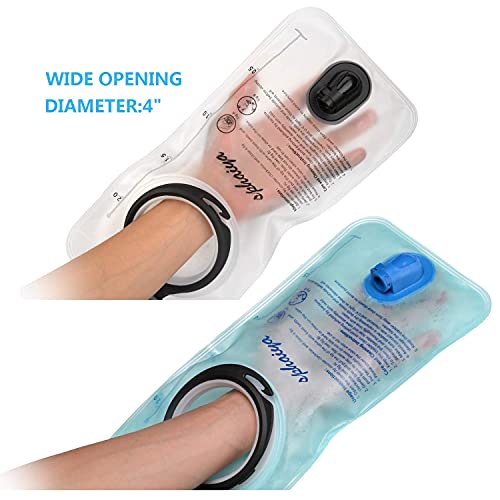 2 Pack Hydration Bladder 2L-3L with Cleaning Brush - Wide Opening, Leak Proof Water Reservoir for Hiking Cycling Running Camping Backpack - BPA Free - color: 2L-Blue+white