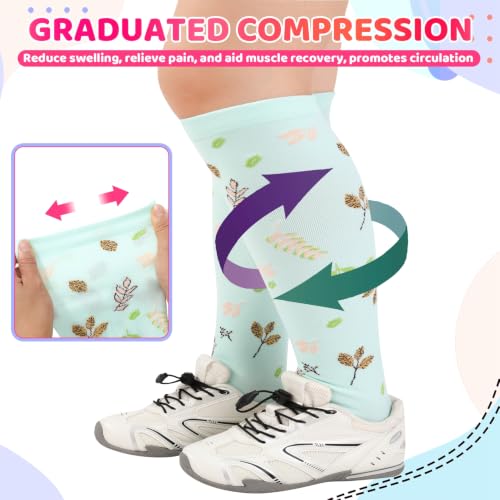Jspupifip 6 Pairs Plus Size Compression Socks for Women, Wide Calf - color: Black White Pink Beige Blue Light Blue, size: 3X-Large