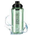 2L/64oz Green Half Gallon Water Bottle with Handle for Gym & Outdoors - color: green
