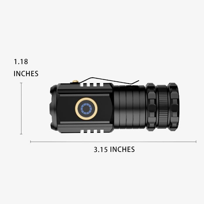 UNROEVS 4 Packs Mini Flashlights Bulk 2550 Lumens with Magnetic Base - size: E