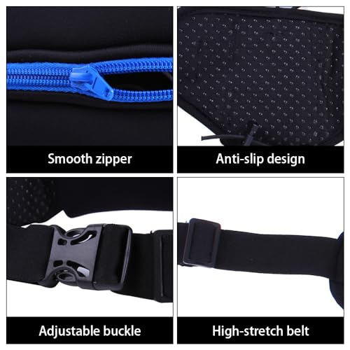 DONGKER Running Waist Bag,Waterproof Waist Pack with 2 Water Bottle Holder & Adjustable Strap & Headphone Hole for Hiking Running Walking Jogging Camping