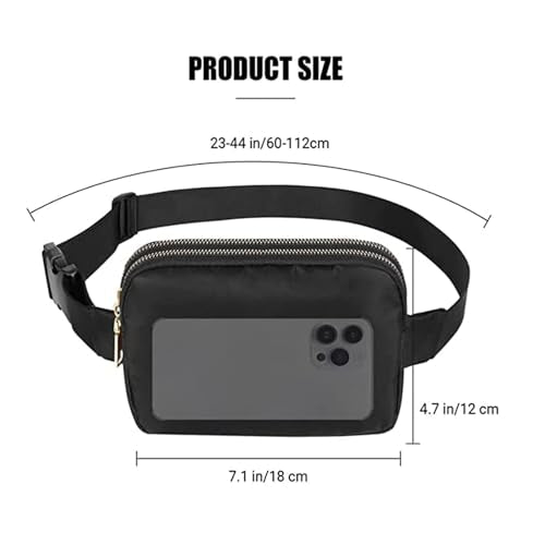 Geestock Mini Belt Bag with Adjustable Strap Fanny Packs for Women, Black