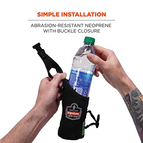 Ergodyne Squids 3775L Water Bottle Holder with Belt Clip, D-Ring Attaches to Tool Lanyards,Large - size: Large