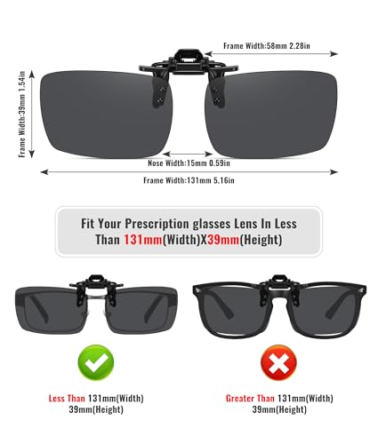 MEETSUN Polarized Clip On Sunglasses for Men Women, Fit Over Glasses - color: 4pack-black*4