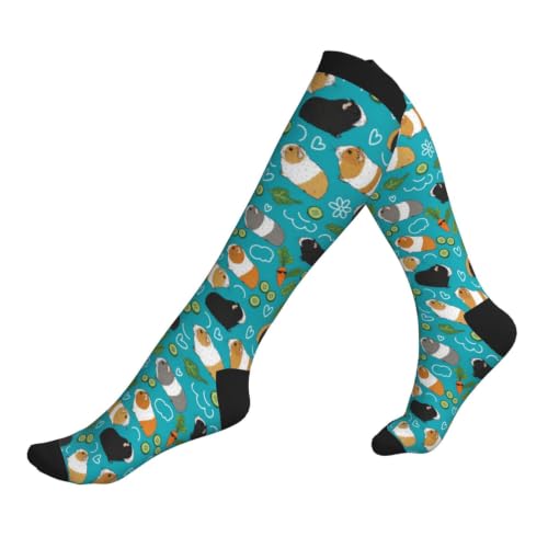 Compression Socks Knee High Circulation Support Socks For Women Men Athletic Running Hiking Cycling - color: Guinea Pig2
