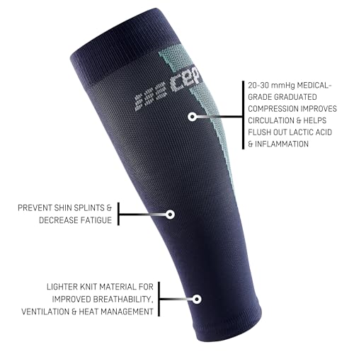 CEP 2024 Women's Ultralight Compression Calf Sleeves - 20-30mmHg Athletic Running Performance - color: Blue/Light Blue, size: 3