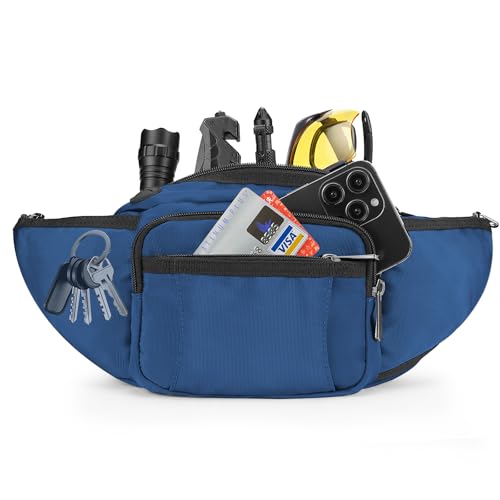 NOOLA Fanny Pack with Water Bottle Holder, Hiking Waist Bag for Men Women - color: Blue