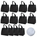 12Pcs Disposable Insulated Lunch Bags Thermal Cooler Grocery Bag - color: Black, size: 9.45"(H) x 9.45"(L) x 5.91"(W)