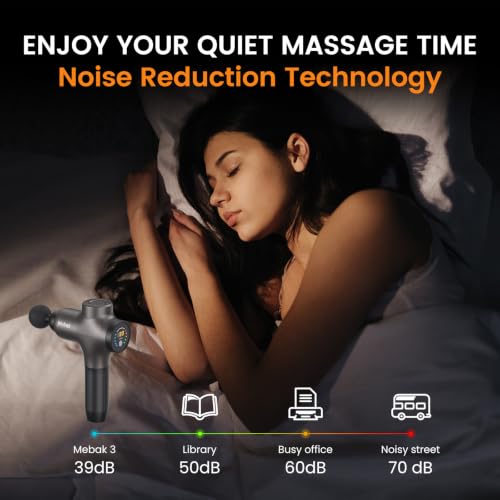 Mebak 3 Massage Gun Deep Tissue, Muscle Massager for Athletes Pain Relief - color: Dark Gray
