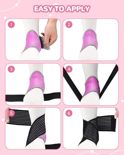 6 PCS Kids Ankle Brace Set, Ankle Support Wraps, Knitted Ankle Sleeve Sock for Sprains, Injuries and Active Play for Daily Wear, Injury Prevention (Small) - color: Pink