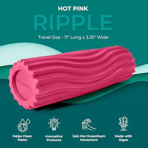 Oceanfoam Ripple Roller - Small Foam Roller for Physical Therapy (Hot Pink) - color: Hot Pink
