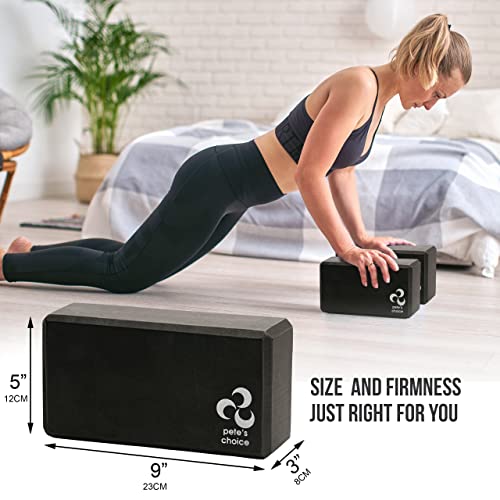 Stretching Straps and Yoga Blocks - Yoga Beginner Kit for Pilates & Gym - style: 2 Straps + 2 Blocks
