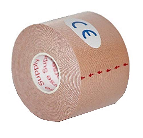 Kinesiology Tape Precut Strips, 20 Count Beige, Cotton Tape for Knee - color: Beige, size: 1 Pack
