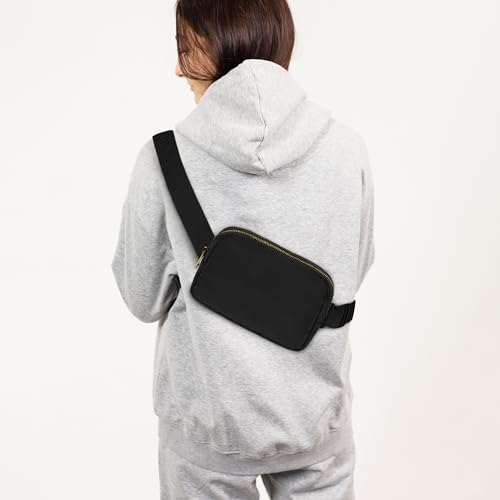Waist Belt Bag Fashion Fanny Women and Men Gift Waist Pack With Adjustable Strap For Travel Running Hiking Walking Black - color: Black Fanny Pack