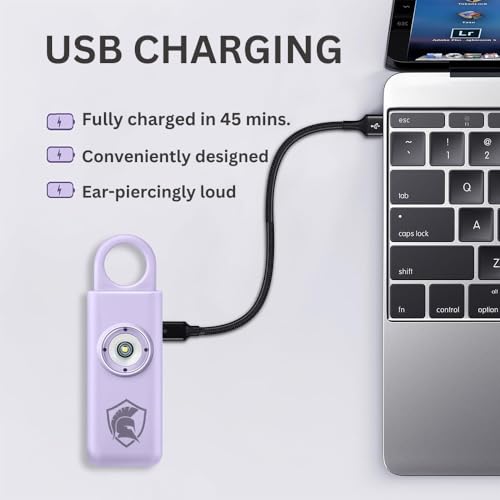 Personal Safety Alarm Rechargeable (Lavender) - color: Lavender