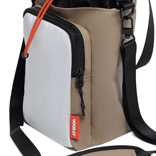 VOORAY Hydration Sling 4L Water Bottle Holder with Strap, Phone Pocket, Detachable Strap & Tote Handles - color: Camel Color Block