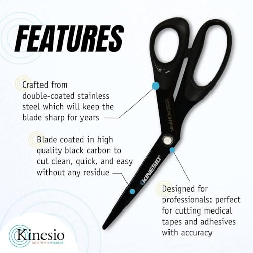 Kinesio Pro Scissors with Holster, Right Handed Bandage Scissors, For Use with Kinesio Therapeutic Elastic Tape