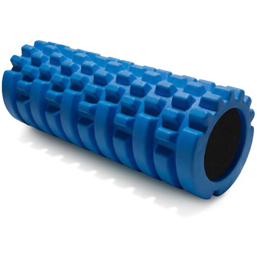 321 STRONG Patented 3-Zone Massage Roller, Medium Density for Exercise - color: Blue