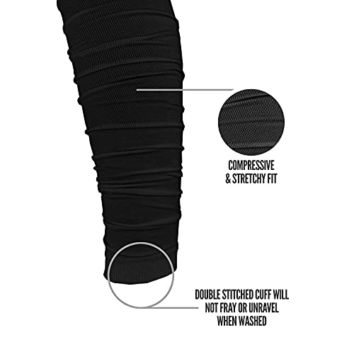 Nxtrnd Football Leg Sleeves, Calf Sleeves for Men & Boys, Sold as a Pair - color: Black, size: Youth