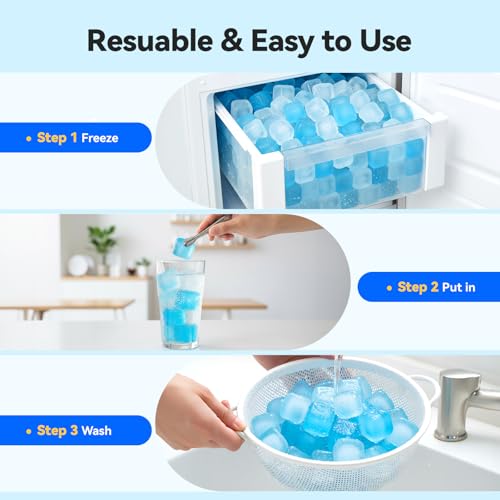 360 Pack Reusable Ice Cubes, Refreezable Plastic Ice Cubes - color: blue and white