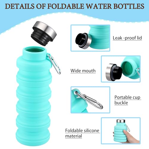 Baderke 2 Pcs Collapsible Water Bottles, 17oz, Green, Black - color: Green, Black