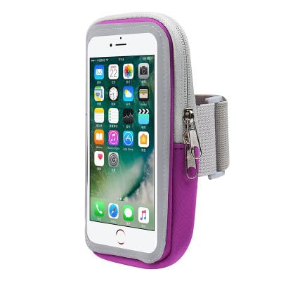Running Phone Holder Sports Armband Cell Phone Arm Band Bag Case for Google Pixel 9a 8a 7a 6a Pixel 10 9 8 7 6 iPhone 17 16 15 Pro 14 Plus 13 12 11 Galaxy S25 S24 Plus S23 S22 S21 FE S20 A15 (Purple) - color: Purple