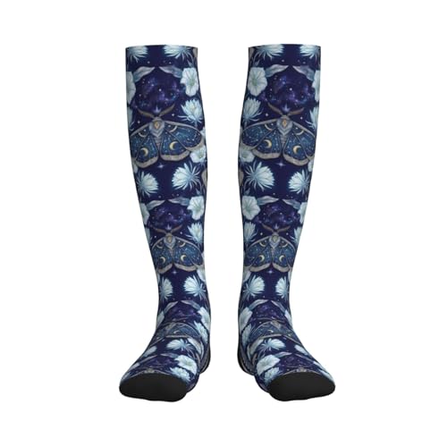 Witchy Moth Compression Socks For Women Men - color: Mystical Moth Flora