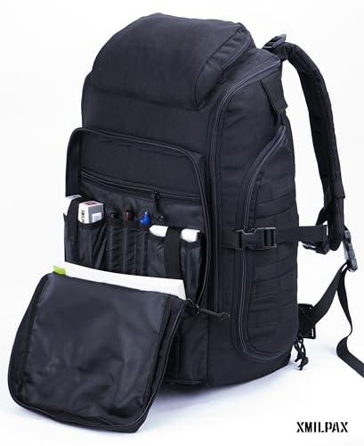 35L Tactical Backpack Military Rucksack MOLLE Quick-Access Flap EDC Pack for Hiking Camping Travel Work Bugout Emergency - color: Olive Green