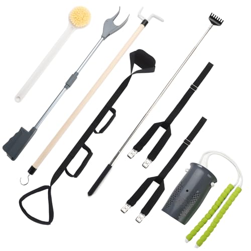 7PC Hip Kit for Seniors Total Hip Replacement Prime, Hip Replacement Kit After Surgery, Recovery Kit,Sock Aid,Dressing Stick,Shoehorn,Dressing Aid for Pants,Leg Lifter,Back Scratcher,Bath Scrubber