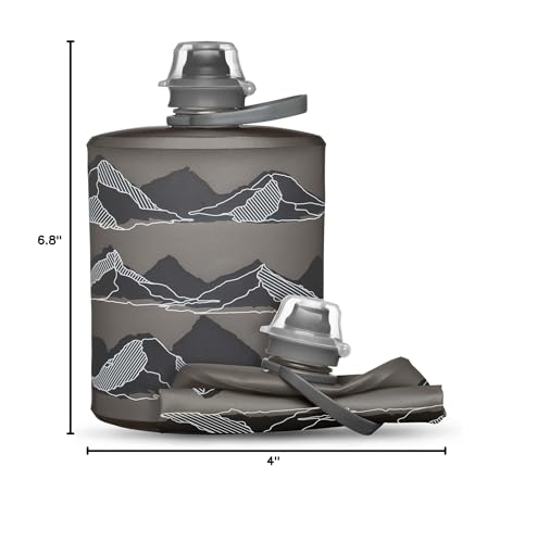 HydraPak Stow Collapsible Water Bottle (350ml, 500ml, 1L) - color: MTN Mammoth Grey, style: 17oz/500ml