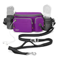TUDEQU 4-in-1 Hands Free Dog Leash with Large Fanny Pack for Large Dogs - color: PURPLE
