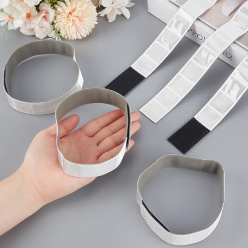 GORGECRAFT 6Pcs White Reflective Arm Bands for Night Walking Runners Reflector Wristbands Wrist Ankle Cycling Running Gear Bike Pant Leg Tape Strap Bicycle Pants Clips Armbands