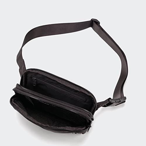 Pander Nylon Fanny Pack Belt Bag for Women with 5 Zipper Pockets - color: Dim Grey