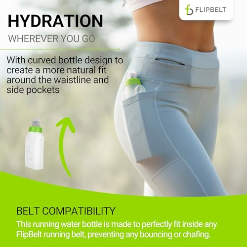 FlipBelt Portable Lightweight Running Water Bottle - color: Green, size: 6 Ounces