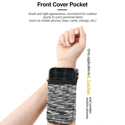 Sports Armband for Phone, Zippered Pocket with Adjustable Band, Cycling
