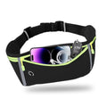 Slim Running Belt for Women Men,Runners Fanny Pack Phone Holder,Money Belt,Running Gear Accessories,with 3 Pockets (Green-black) - color: Green-black