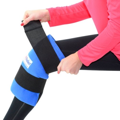 Reusable Soft Gel Hot & Cold Knee Wrap - Pain Relief for Surgery & Torn ACL - style: Knee Ice Wrap w/ Extra Gel Pack