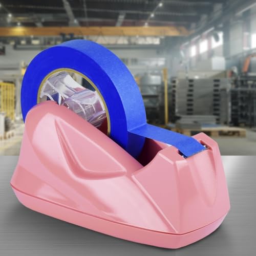 Acrimet Desktop Tape Dispenser Jumbo Size, Non-Skid Base, Plastic, Pink - color: Flower Butterfly Lily:pink