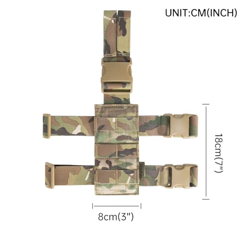 EXCELLENT ELITE SPANKER Tactical Drop Leg Holster Adjustable Drop Leg Platform Molle Module Universal Bag for Left/Right Leg - color: MCP