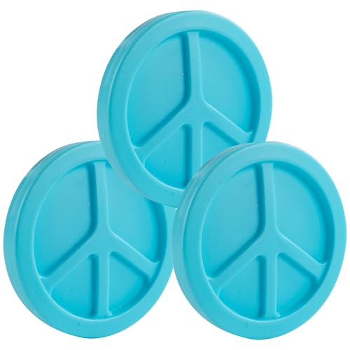 Kids Hard Ice Packs 3 Pack, Slim Reusable Freezer Packs for Lunch Boxes - color: Peace Sign