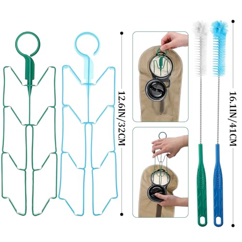 Patelai 2 Set 8 in 1 Reservoirs Hydration Bladder Cleaning Kit - color: Blue and Green